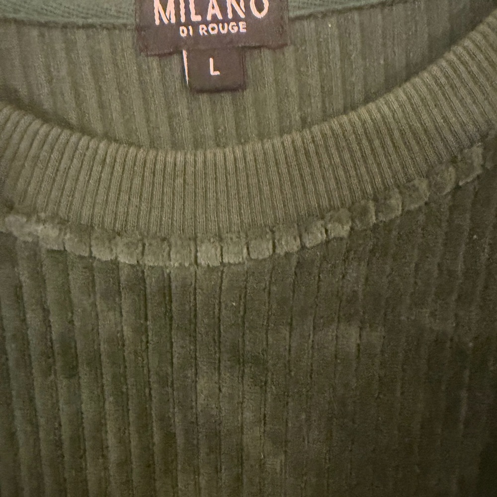 Milano Olive and Orange wording RibbedTop and skirt - Picture 2 of 4